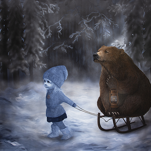 "Vintersolhverv" Akryl på lærred 150 x 150 cm