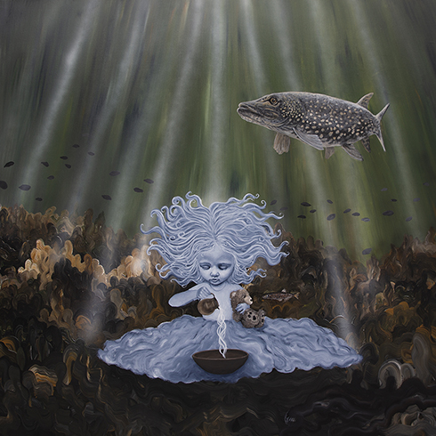 "Vand - de fire elementer" Akryl på lærred 150 x 150 cm