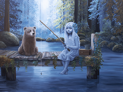 "Fuldmånemagi" Akryl på lærred 180 x 250 cm